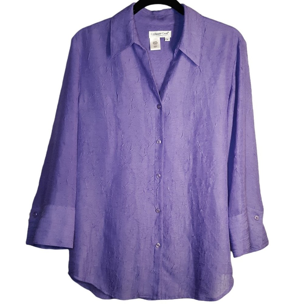 Crepe Textured Button Down Top - image 1